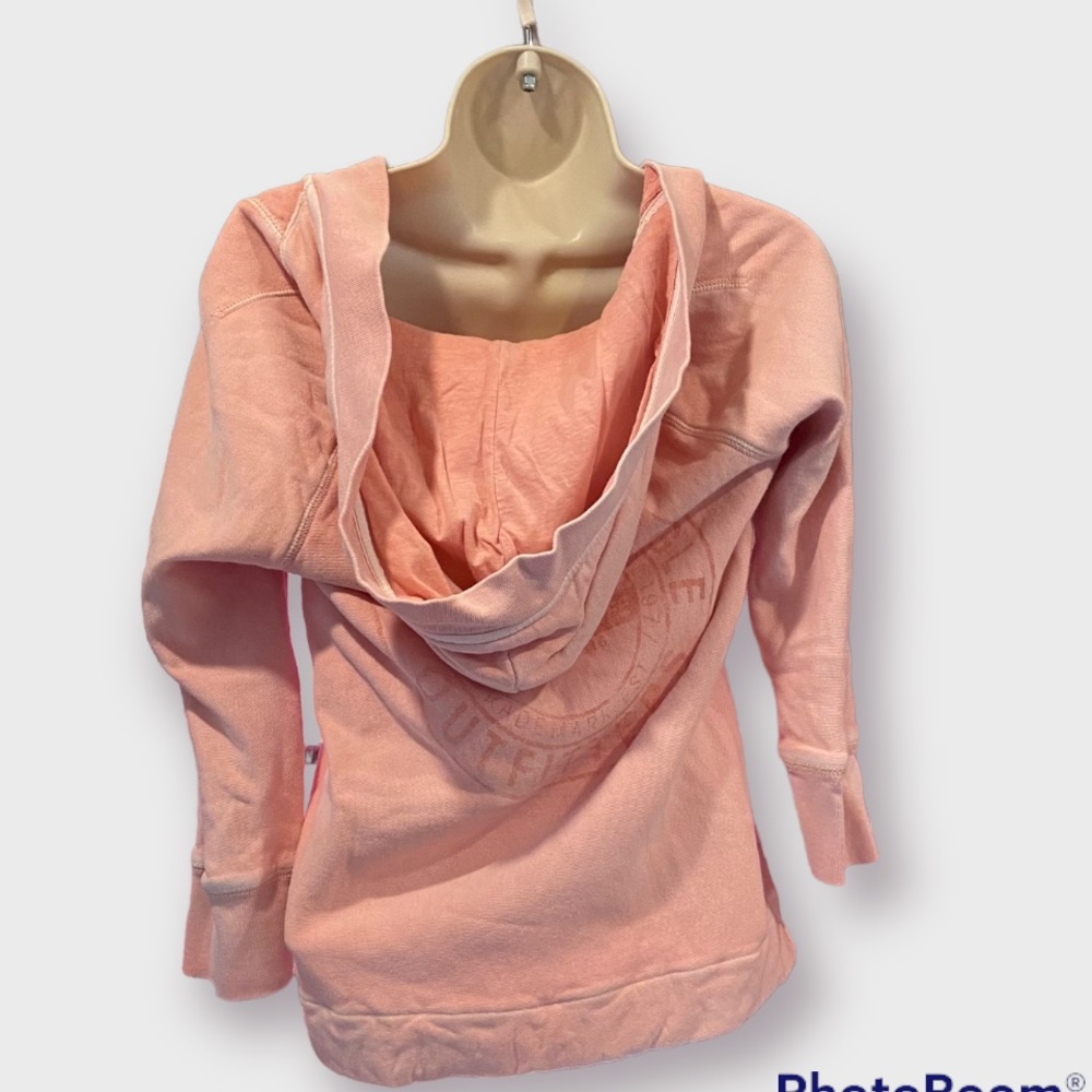 American Eagle Deep V Coral Pink Hoodie Woman Size Small - Picture 2 of 8